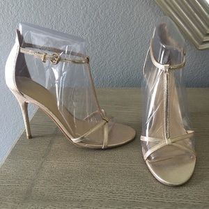 Shimmer Gold Strappy Sandals